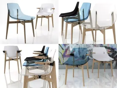 Aka modern dining chair 3D model