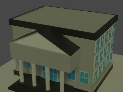 building city lowpoly Low-poly 3D model