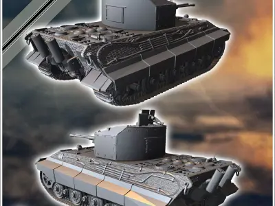 Flakpanzer E-75 55mm Entwicklung  - Germany Eastern Western Berl 3D print model