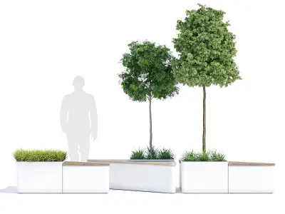 Triangle three planters 3D model