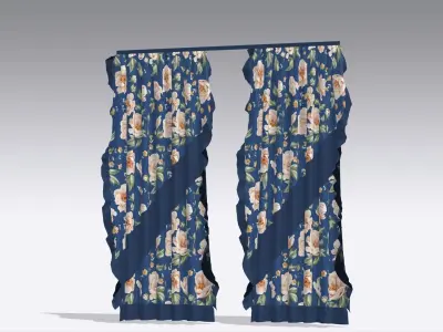 Curtain Low-poly 3D model 37