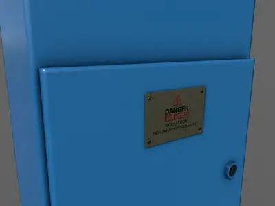 PBR Electric Box Blue V4 Low-poly 3D model