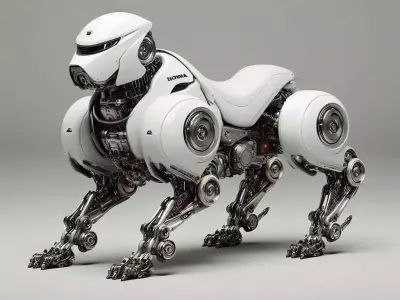 Futuristic Robot Dog White Silver Mechanical Canine 3D Low-poly 3D model