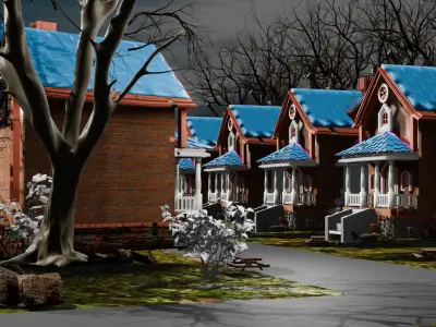 Stylized Low Poly House Pack  3D model