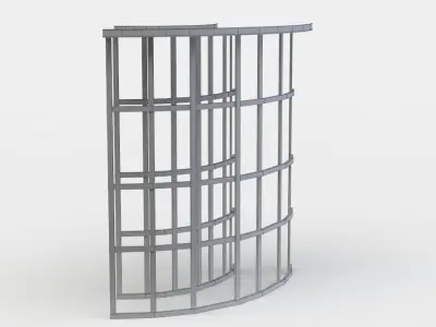 High road curve left Low-poly 3D model