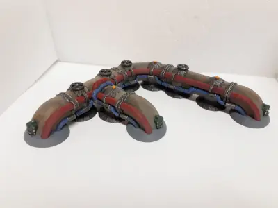 Modular industrial terrain 3D print model