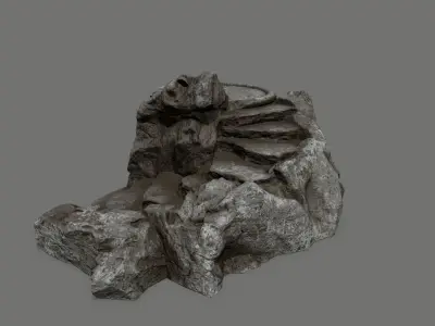 Ladder Ruin Low-poly 3D model 7
