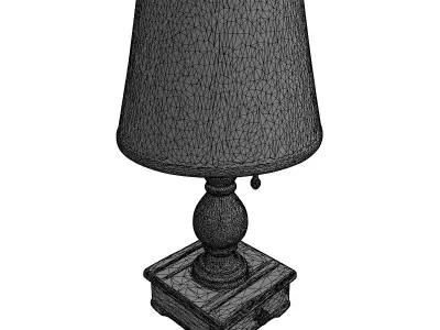 Rustic Table Lamp Burlap Shade Low-poly 3D model
