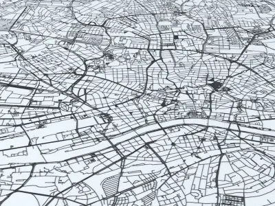 Frankfurt Road Network and Streets 3D model