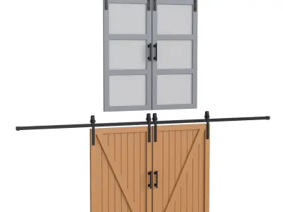Interior Barndoors 3D model
