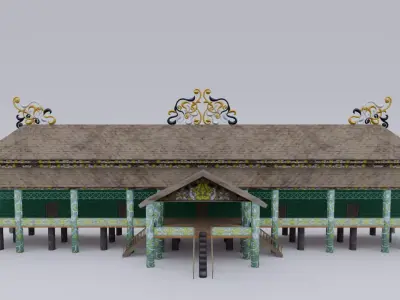 Traditional Houses Rumah Lamin Low-poly 3D model