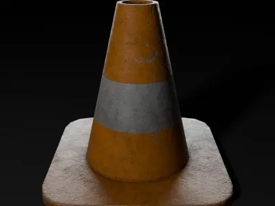 traffic cone 3D model 20