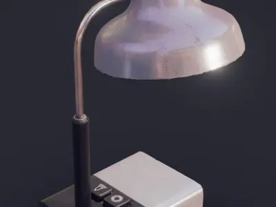 Old Soviet Desk Lamp Low-poly 3D model