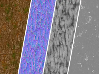 Bark Materials 03- Seamless PBR 4k Texture