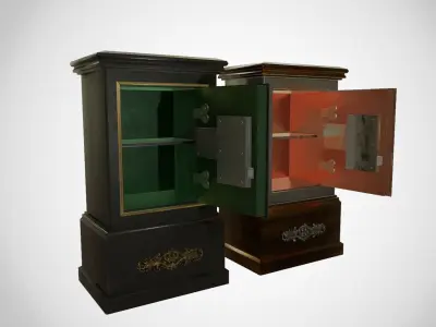 Antique safe  Low-poly 3D model