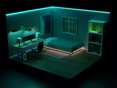 Cool Room NFT Low-poly 3D model