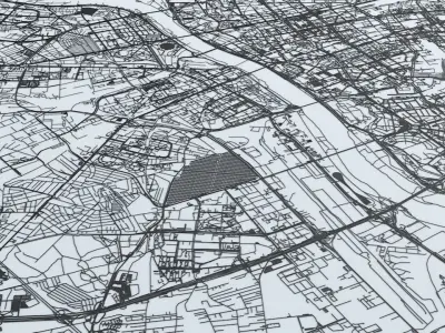 Warsaw Road Network and Streets 3D model