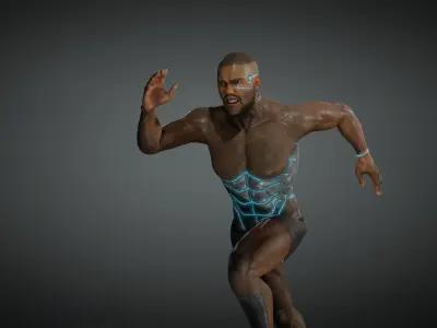 Futuristic Soldier Rigged Low-poly 3D model