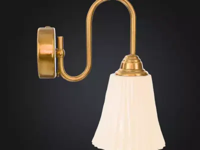 Golden Elegance Sconce Low-poly 3D model