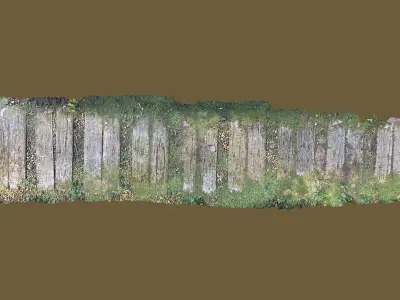 Walkway with moss Low-poly 3D model