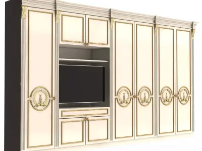 Classic Wardrobe Furniture 0401 White Low-poly 3D model