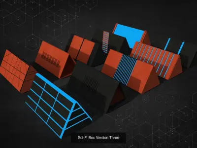 Sci-Fi Box Version 1 2 3 in one collection 3D Model Pack