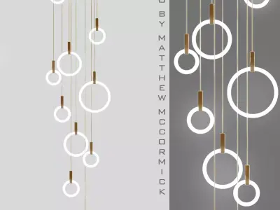 Aluminium pendant lamp HALO By Matthew McCormick 3D model purchase