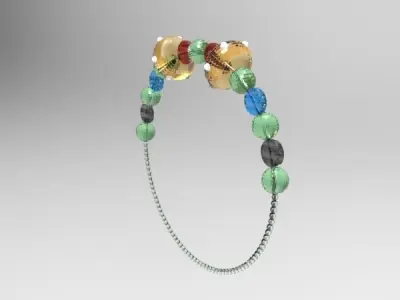 Bracelet emerald beaded Free 3D model