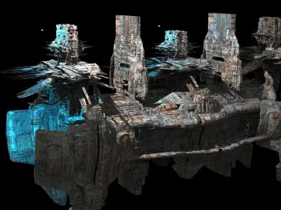 Sc Fi Train tunnel Base relay  3D model