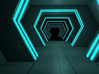 Sci Fi Tunnel 3D model 38