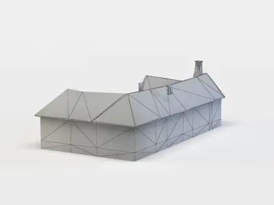 House wooden Low-poly 3D model