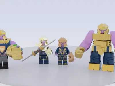 Lego Thanos mini pack 3D model