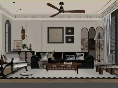 Mid-Century Modern Living Room 3D model