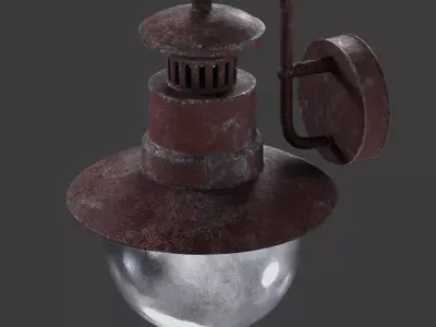 Old Rusty Street Lamp 3D model