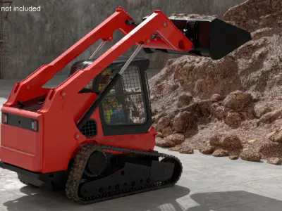  Skid Steer Loader with Operator and Soil Load Rigged for Maya 