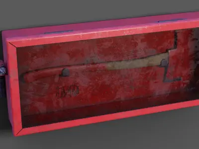 Emergency Axe Box Low-poly 3D model