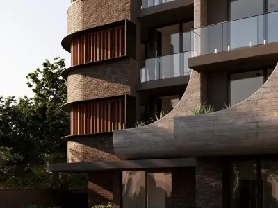 Residential Building Exterior Scene 3D model