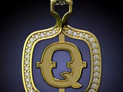 Q Letter Pendant 3D print model
