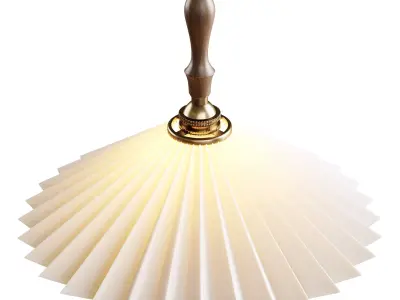 Vintage Pleated Pendant Lampshade Chandelier 3D model