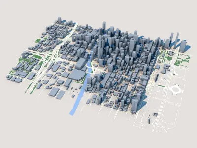 Willis Tower Skyscraper in Chicago Illinois 3D model