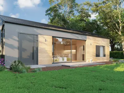 Modern Single-Story House 3D Exterior Rendering 3D model