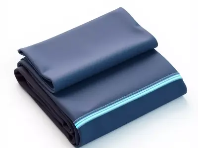 Modern Folded Blue Blanket Low-poly 3D model