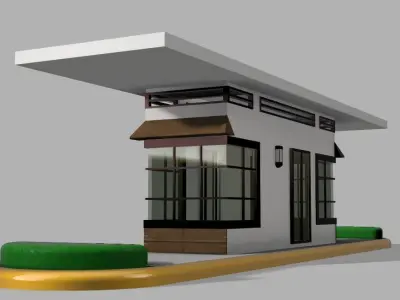 Modern Guard House Low-poly 3D model