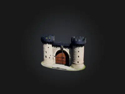 Castle Gate Low-poly 3D model order
