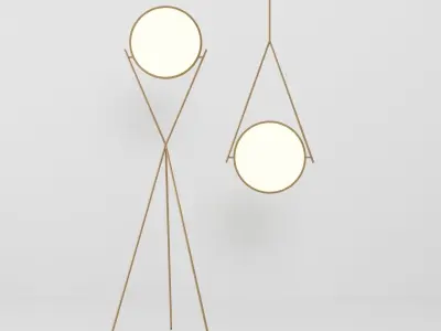 Dot Stance rotating floor lamp and pendant by Peter Bristol 3D model