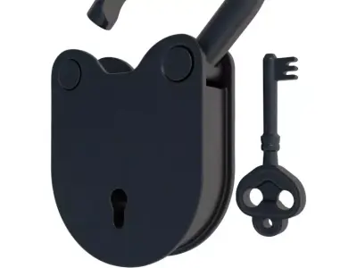Padlock Gold collection 3D model