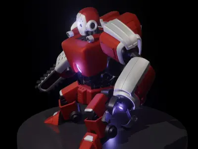 scifi robot game ready  to run on minds 3D model