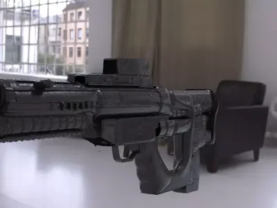 Assault Rifle Custom scope Sci-fi 3D model