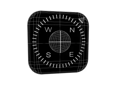 IOS Compass Icon v1 001 Low-poly 3D model