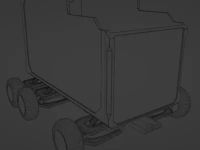 Sci-Fi Mine Cart Low-poly 3D model